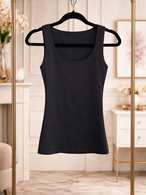 Zara Black Sleeveless Stretch Tank Top | Classic Essential Basic
